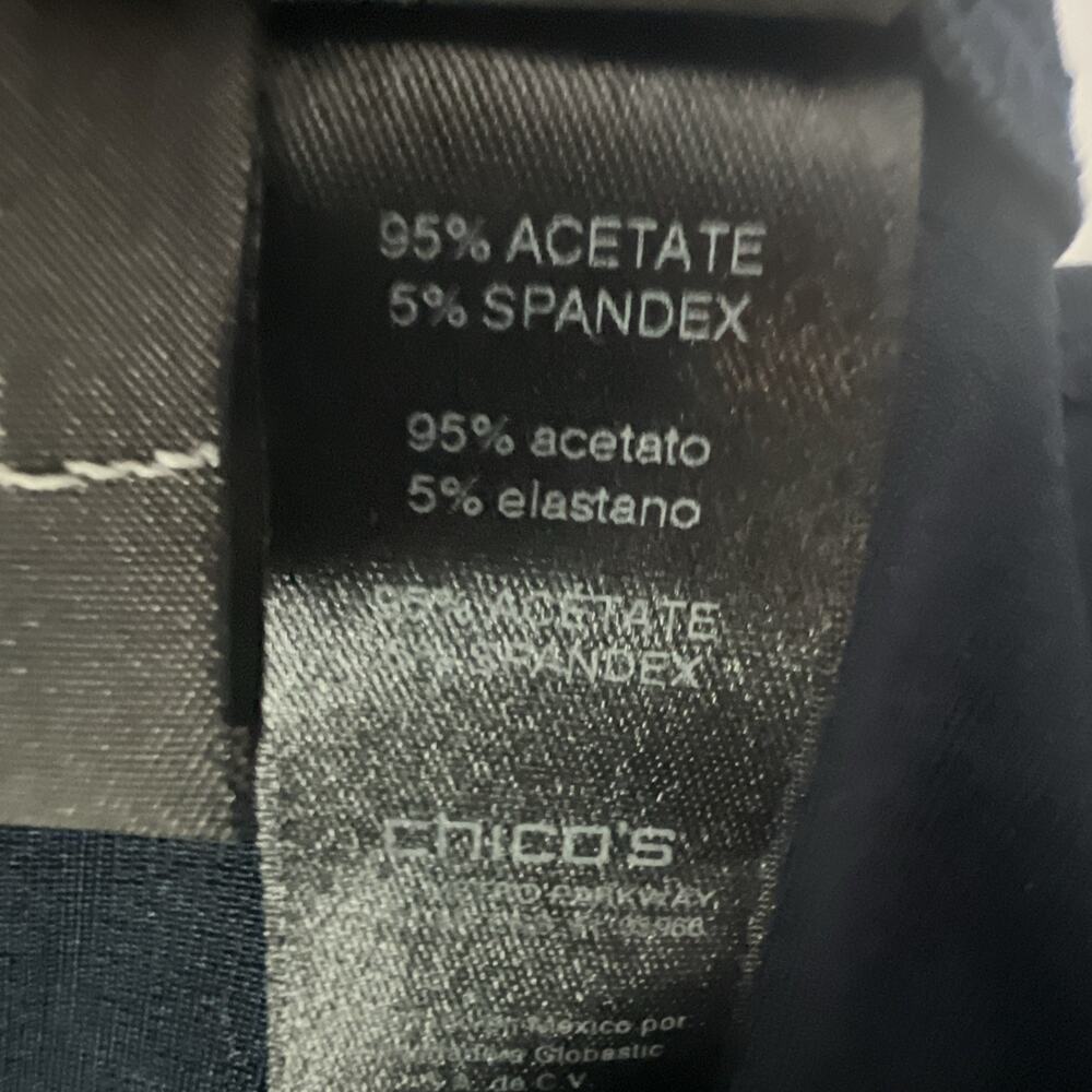 Chico’s size 00 2 XS chicos Zenergy dress knee Knit Traveler Navy open sleeves - Picture 7 of 10